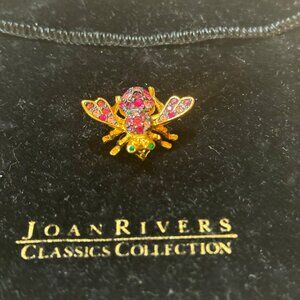 Joan Rivers Classic Bee Brooch – Pink, Purple & Green Enamel